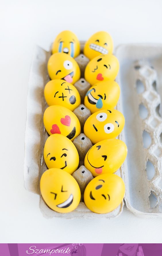 Emotki na jajkach wielkanocnych :)