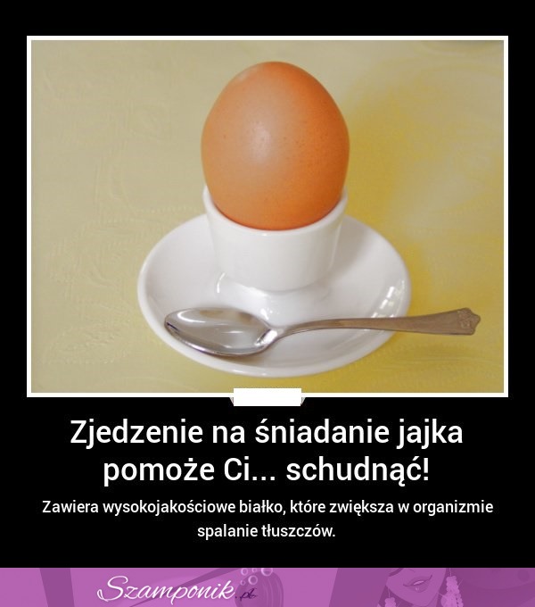 Zjedzenie na śniadanie jajka...