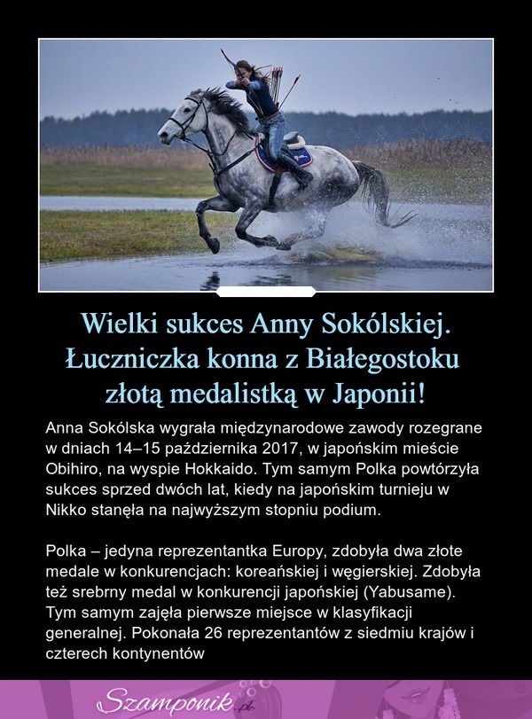 Wielki sukces Anny Sokólskiej! Złota medalistka w Japonii!