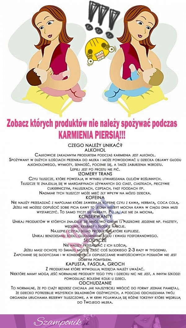Zobacz, których produktów nie należy spożywać podczas karmienia piersią!