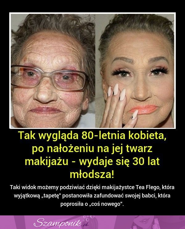 Tak wygląda 80-letnia kobieta, po nałożeniu na jej twarz makijażu! SZOK