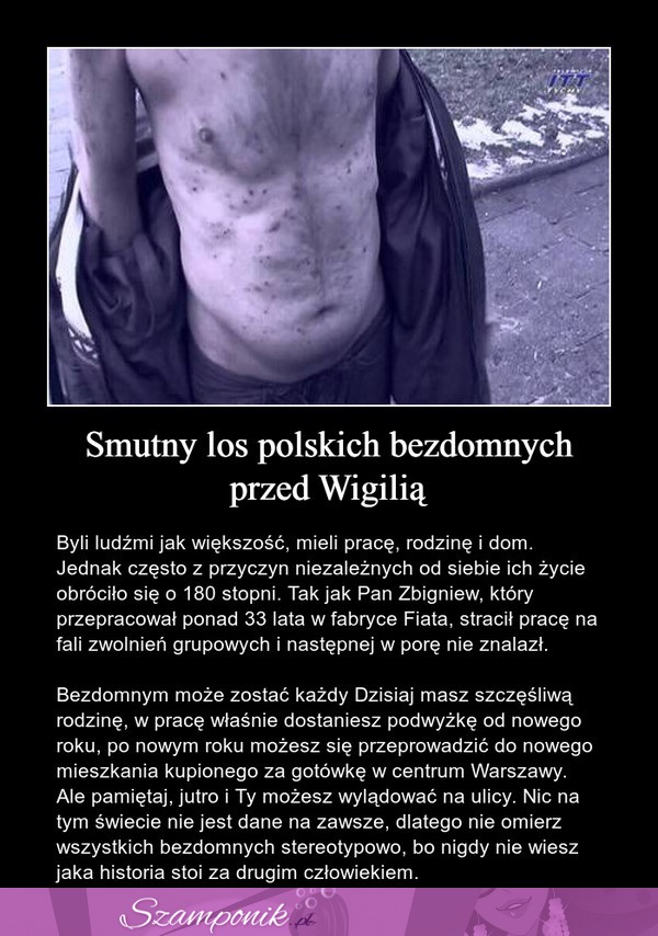 Smutny los polskich bezdomnych przed Wigilią