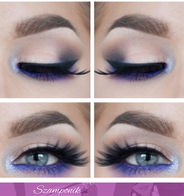 Piekny makijaż z odcieni fioletu