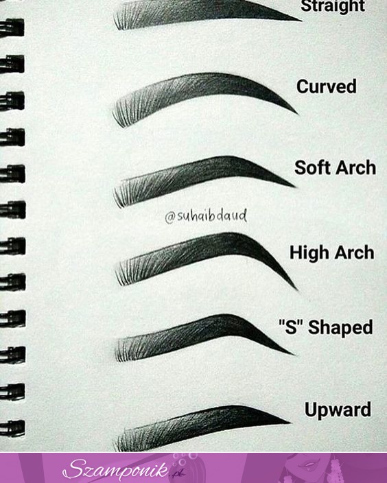 Rodzaje kształtu brwi