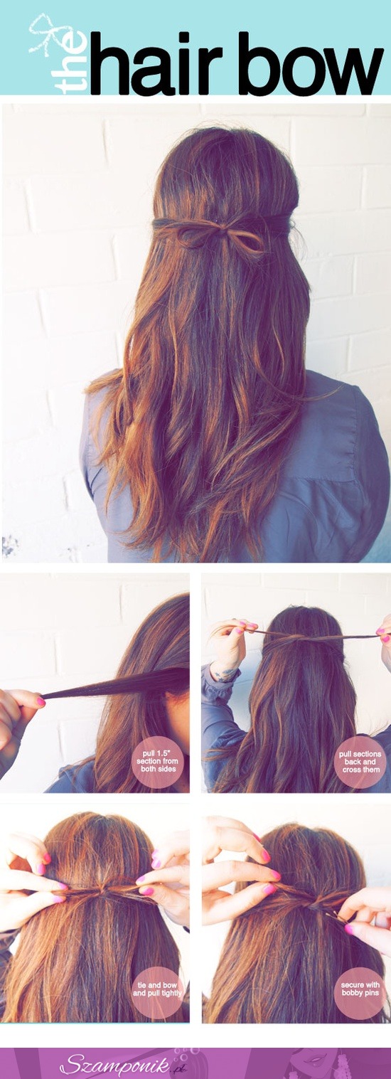 Zobacz jak zrobić fryzurę z kokardą z włosów! Ekstra efekt! Urocze ;)