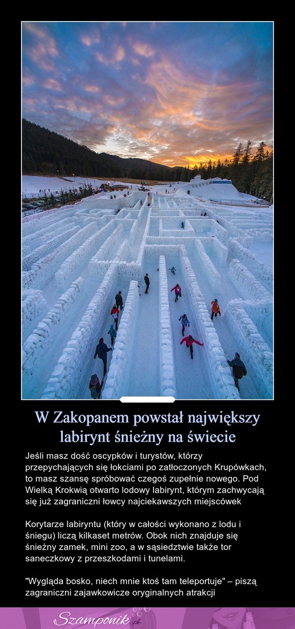 W Zakopanem powstał największy labirynt śnieżny na świecie!